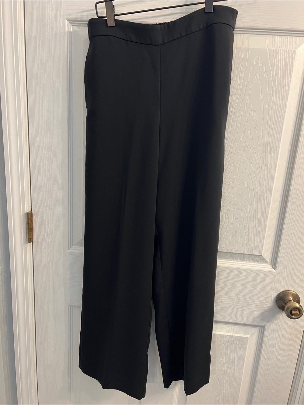J. Crew Factory Black Wide-Leg Pull-On Trousers